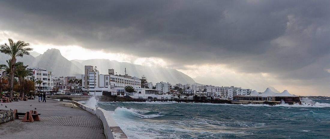 A spit built by longshore drift.