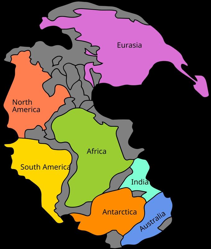 Collision mountains where a continent arrived.