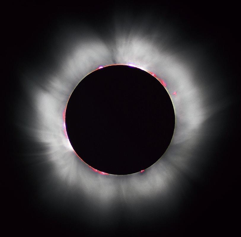A solar eclipse: the Moon’s shadow on Earth-view.