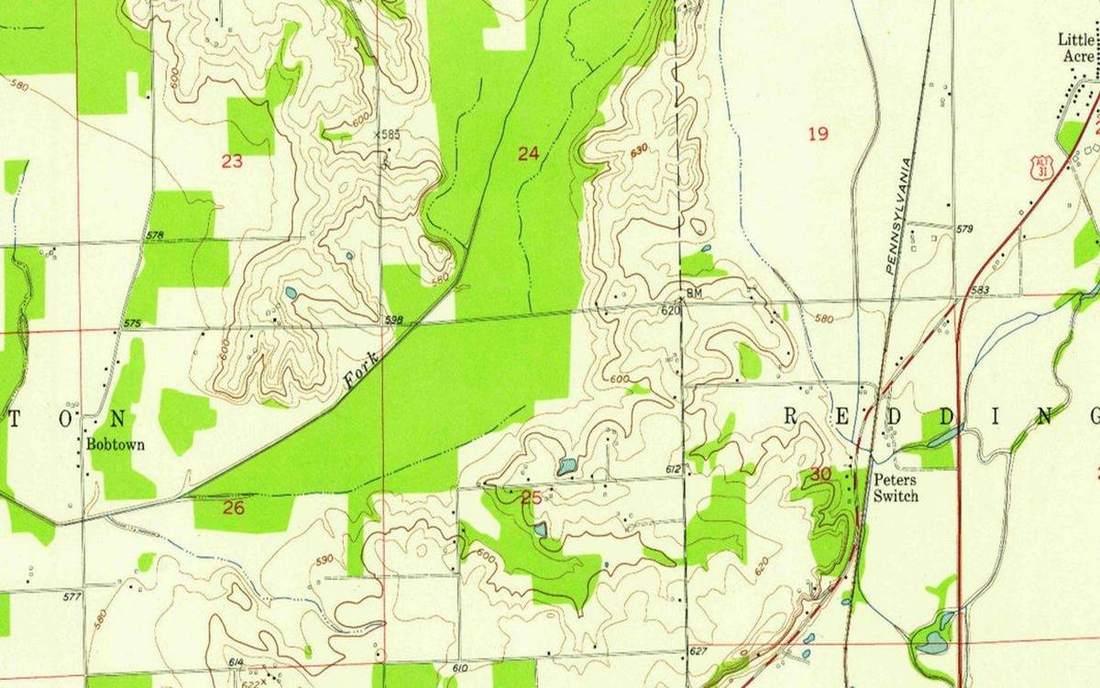 A national grid on a topographic sheet.