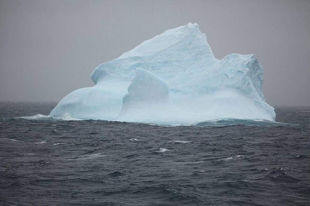 Ice and dense water at a polar sinking region.