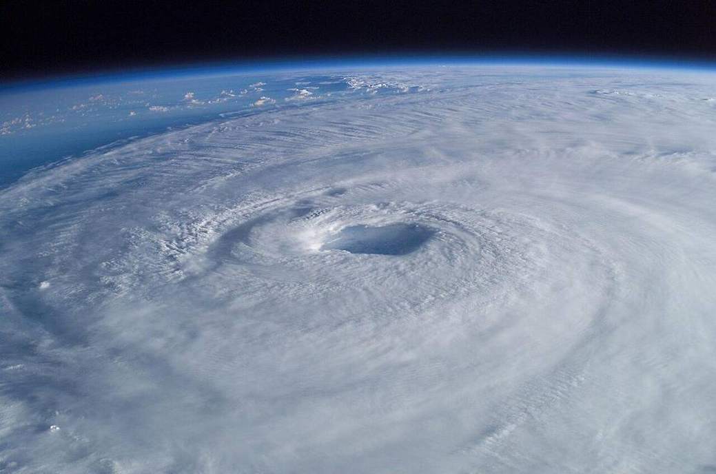 A tropical cyclone with a clear eye.