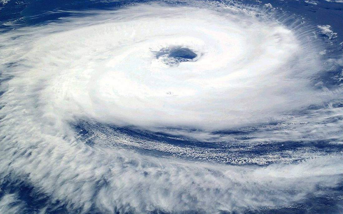 Field photograph or official scientific figure for teaching tropical cyclone.