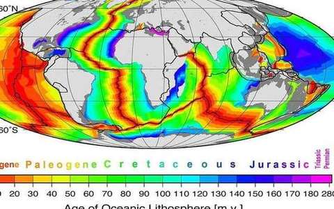 Seafloor spreading in the continental-drift lab — a TERMS crop, not the glossary plate and not the lab cover.